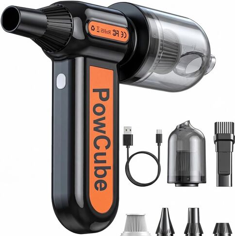 2-in-1 Compressed Air Duster 180000RPM Powerful Motor, Cordless Vacuum Cleaner with 10,000mAh Battery, Portable Electric Air Duster, Dust Blower for Computer, Keyboard, Outdoor, House, Car and Office in Saudi Arabia