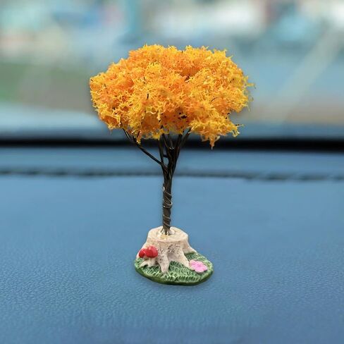 Cute Cherry Blossom Tree Car Dashboard Ornament, Funny Creative Automotive Dash Decorations for Women Present, Vehicle Interior Accessories for Home, Micro Landscape House (Cherry Blossom) in Kuwait