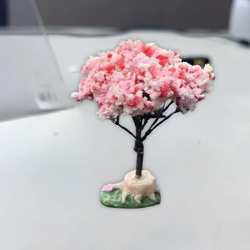 Cute Cherry Blossom Tree Car Dashboard Ornament, Funny Creative Automotive Dash Decorations for Women Present, Vehicle Interior Accessories for Home, Micro Landscape House (Cherry Blossom) in Saudi Arabia