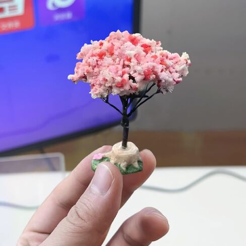 Cute Cherry Blossom Tree Car Dashboard Ornament, Funny Creative Automotive Dash Decorations for Women Present, Vehicle Interior Accessories for Home, Micro Landscape House (Cherry Blossom) in Saudi Arabia