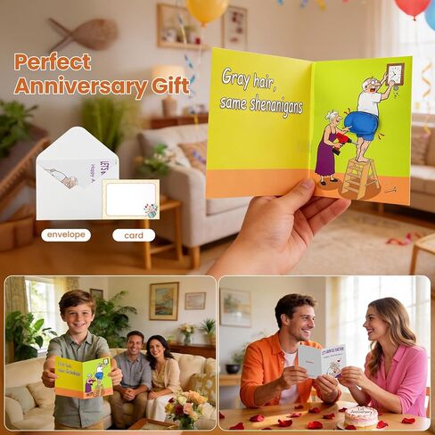 بطاقة ذكرى سنوية مضحكة مع حركة اهتزاز وصوت فكاهي، بطاقات ذكرى سنوية تفاعلية له لزوجها وزوجته، هدية لاحتفالات الذكرى السنوية للزفاف، والعلاقات طويلة الأمد in Kuwait