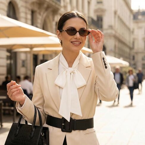 JATEBI Retro Oval Sunglasses for Women Small Vintage 90s Y2K Style Trendy Designer UV Protection Lightweight Sun Glasses in Kuwait