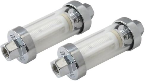 1/4"" 5/16"" 3/8"" Chrome Glass Reusable Washable Inline Fuel Filter for all Vehicles Including Cars Boats Motorcycles Tractors Classics Kit Cars and Many Other Applications 2PCS in Saudi Arabia