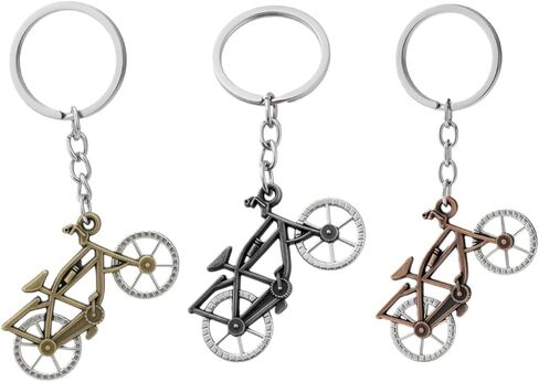 3 Pack Set Bike Keychain for Women Men,Bronze and Silver Bicycle Pendant Charms Keychains Accessories Gifts For Car Key Ring,Backpacks,Bag,Purse Charm in Kuwait