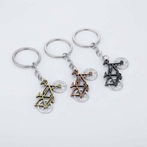 3 Pack Set Bike Keychain for Women Men,Bronze and Silver Bicycle Pendant Charms Keychains Accessories Gifts For Car Key Ring,Backpacks,Bag,Purse Charm in Kuwait