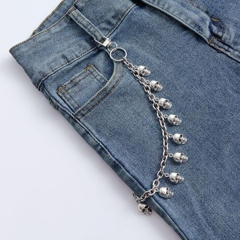 PINKPIN Wallet Pants Keychain for Jeans Gothic Punk Skull Accessory Ghost Head for Men Women Clothing Accessories in Kuwait