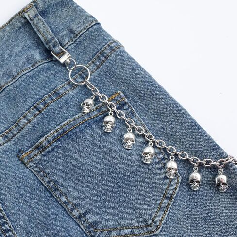 PINKPIN Wallet Pants Keychain for Jeans Gothic Punk Skull Accessory Ghost Head for Men Women Clothing Accessories in Kuwait