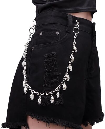 PINKPIN Wallet Pants Keychain for Jeans Gothic Punk Skull Accessory Ghost Head for Men Women Clothing Accessories in Kuwait