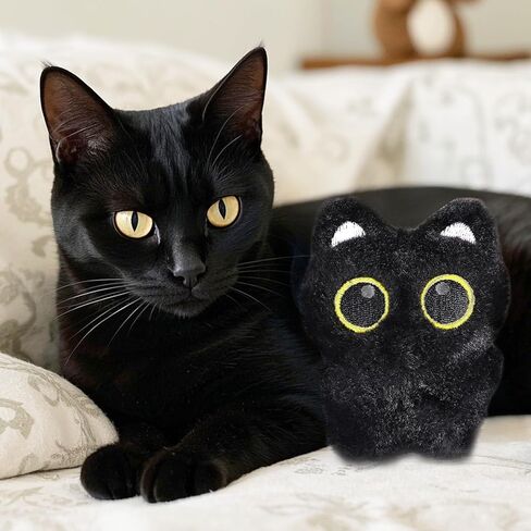 6pcs Cat Plush Keychain, Adorable Black Cat Bag Charm with Squeaky Sound Animal Lover Gifts Accessory for Handbags Backpacks in Kuwait