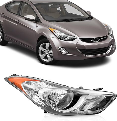 مجموعة المصابيح الأمامية اليمنى مصباح هالوجين متوافق مع 2011-2013 Hyundai Elantra 1.8L 2.0L 20-12551-00 92102-3Y000 HY2503161 in Kuwait