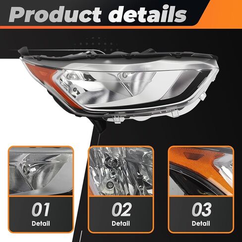 Right Side Halogen Headlight Assembly Compatible with 2019-2022 Transit Connect XL/XLT/Titanium Replacement Headlamp KT1Z13008A (Right) in Saudi Arabia