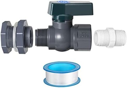 2 Pack Rain Barrel Spigot Kit Water Barrel PVC Garden Diverter Kit with Bulkhead Fitting Hose Faucet Adapter and Thread Seal Tape for Water Tanks, Aquariums, Tubs, Pool, Garden Barrel in Kuwait