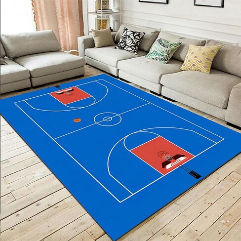 Basketball Court Rug, 3x5ft, Sports Area Rug for Kids' Bedroom, Home Decor Carpet Floor Mat, Basketball Game Decorative Rug Gift in Saudi Arabia