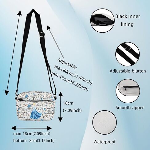 JYTAPP Princess Characters Crossbody Bag Kingdom Faily Cartoon Tales Fans Crossbody Handbag Purse in Kuwait