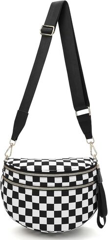 حقيبة كروس بودي مربعات للنساء، حقيبة بوم مربعة واسعة، حقائب فاني أنيقة، محافظ بحزام مترهل in Kuwait