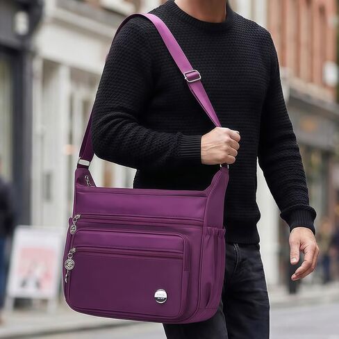 Fashion Shoulder Handbag,Roomy Multiple Pockets Waterproof Crossbody Bag for Women,Purple in Saudi Arabia