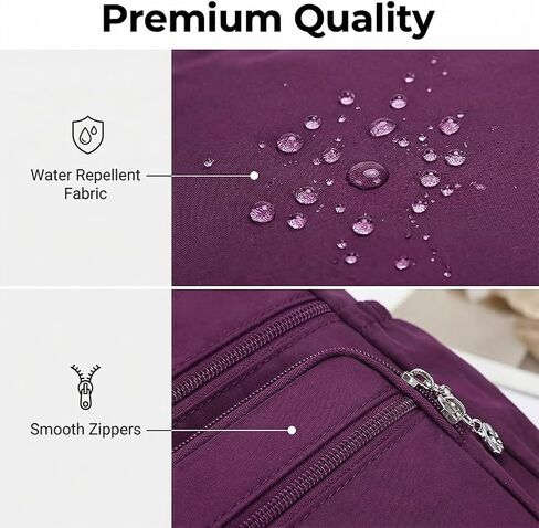 Fashion Shoulder Handbag,Roomy Multiple Pockets Waterproof Crossbody Bag for Women,Purple in Saudi Arabia