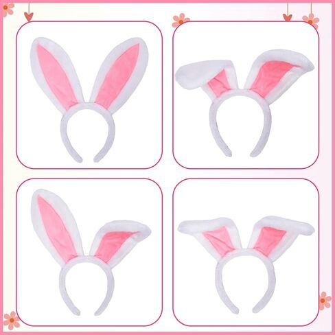 4PCS Easter Bunny Costume Set Rabbit Ears Headband Bowtie Nose Mask Plush Round Tail Cosplay Accessories Party Supplies in Kuwait