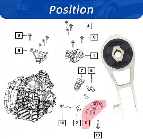 for Jeep Renegade Rear Engine Mount 2015 2016 2017 Compatible with Fiat 500X 2016-2018 2.4L L4 Engine Motor Mount Rear Reference#68258599AA in Kuwait