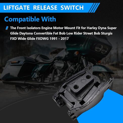 Front Isolator Motor Mount Compatible with Harley Dyna Super Glide Daytona Convertible Fat Bob Low Rider Street Bob Sturgis FXD Wide Glide FXDWG 1991-2017 Replaces 47583-90/B in Kuwait