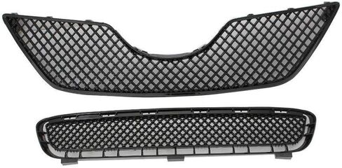 JX RACING Front Upper Lower Grille Compatible with Toyota Camry 2007 2008 2009 Bumper Grill Mesh Style Painted Gloss Black Shell Set 5311206010 TO1036103 5310106180C0 TO1200291 in Kuwait