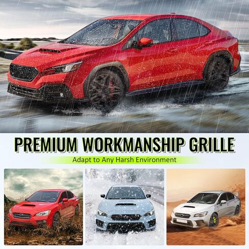 Front Bumper Upper Grille, Compatible with 2008-2010 Subaru Impreza WRX Hatchback Only, Matte Black ABS Plastic OE Style Replacement Grill Assembly, 1PC in Kuwait