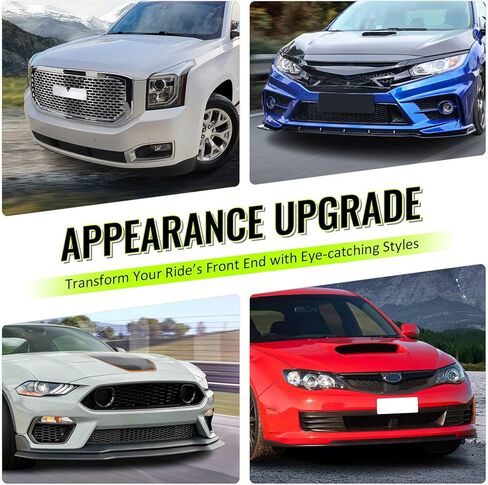 Front Bumper Upper Grille, Compatible with 2008-2010 Subaru Impreza WRX Hatchback Only, Matte Black ABS Plastic OE Style Replacement Grill Assembly, 1PC in Kuwait