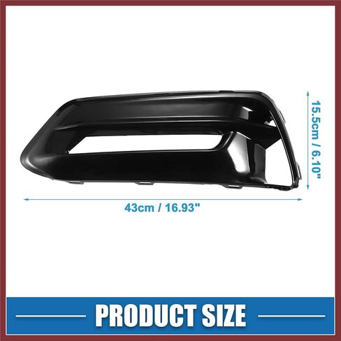 Car Front Fog Light Cover Grille Left Right Side for Honda Accord EX EX-L Sport Touring 2018-2020 ABS Plastic Bright Black (Set of 2) Replace Parts in Saudi Arabia