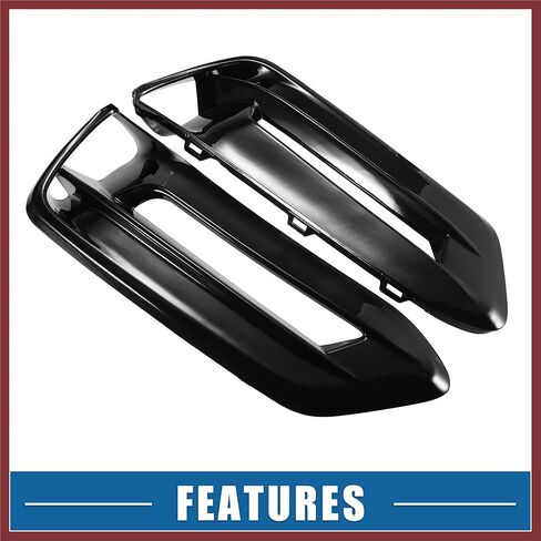 Car Front Fog Light Cover Grille Left Right Side for Honda Accord EX EX-L Sport Touring 2018-2020 ABS Plastic Bright Black (Set of 2) Replace Parts in Saudi Arabia