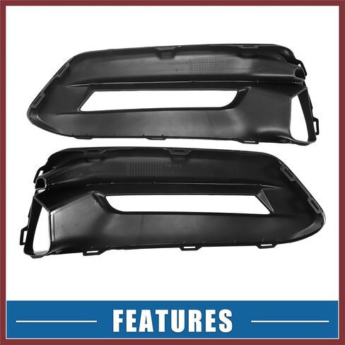 Car Front Fog Light Cover Grille Left Right Side for Honda Accord EX EX-L Sport Touring 2018-2020 ABS Plastic Bright Black (Set of 2) Replace Parts in Saudi Arabia