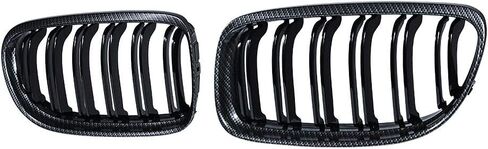 Left Right Glossy Black M-Color Double Line Kidney Grille Compatible with 2009-2011 BMW E90 E91 323i 325i 328i 330i 335i LCI 4-Door in Kuwait
