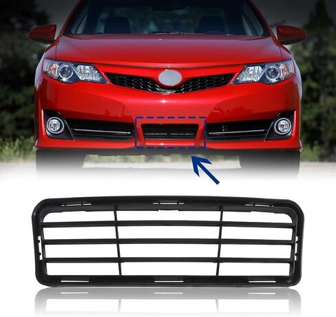 المصد الأمامي السفلي للشبكة المركزية مناسب لسيارة تويوتا كامري SE سيدان ذات 4 أبواب 2012 2013 2014 | TO1036129 5311206210 | شواية من البلاستيك الأسود المحكم in Kuwait