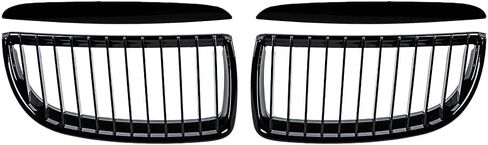 Left Right Glossy Black M-Color Double Line Kidney Grille Compatible with 2009-2011 BMW E90 E91 323i 325i 328i 330i 335i LCI 4-Door in Saudi Arabia