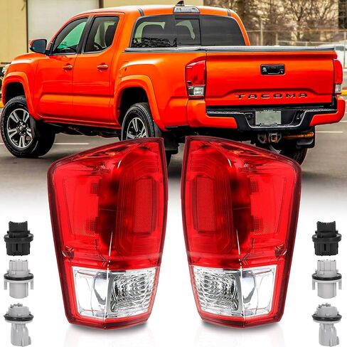 Tail Lights Assembly Pair for 2016 2017 2018 2019 2020 2021 2022 2023 Toyota Tacoma Taillights Rear Back Brake Lamps Left Driver and Right Passenger Side,Black Housing Clear Lens with Black Bezel in Saudi Arabia