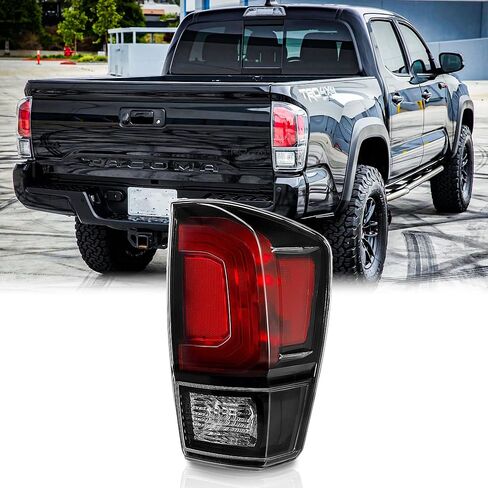 Tail Lights Assembly Pair for 2016 2017 2018 2019 2020 2021 2022 2023 Toyota Tacoma Taillights Rear Back Brake Lamps Left Driver and Right Passenger Side,Black Housing Clear Lens with Black Bezel in Saudi Arabia