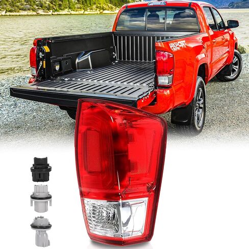 Tail Lights Assembly Pair for 2016 2017 2018 2019 2020 2021 2022 2023 Toyota Tacoma Taillights Rear Back Brake Lamps Left Driver and Right Passenger Side,Black Housing Clear Lens with Black Bezel in Saudi Arabia