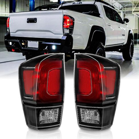Tail Lights Assembly Pair for 2016 2017 2018 2019 2020 2021 2022 2023 Toyota Tacoma Taillights Rear Back Brake Lamps Left Driver and Right Passenger Side,Black Housing Clear Lens with Black Bezel in Saudi Arabia