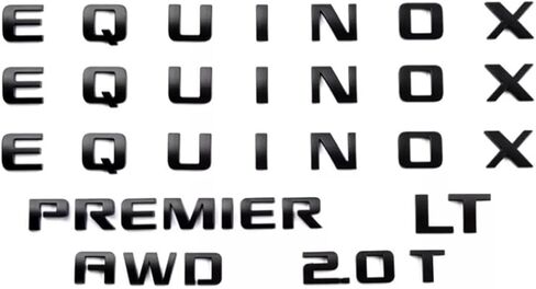 Kit Equinox Door & Liftgate Emblem 3D Badge Premier AWD 2.0t Lt Lettter Nameplate Replacement for 2018-2024 Equinox (Matte Black) in Saudi Arabia