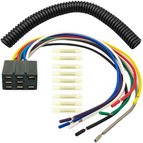 8 Pins Wire Harness Repair Kit for John Deere PTO Switch L120 L130 L1742 L2048 L2548 LA130 LA135 LA140 LA145 LA150 LA155 LA165 L2048 L2548 D140 D150 D160 D170 E140 LX172 Replaced OE# M117518 in Saudi Arabia
