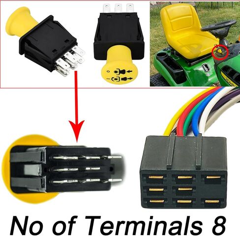 8 Pins Wire Harness Repair Kit for John Deere PTO Switch L120 L130 L1742 L2048 L2548 LA130 LA135 LA140 LA145 LA150 LA155 LA165 L2048 L2548 D140 D150 D160 D170 E140 LX172 Replaced OE# M117518 in Saudi Arabia