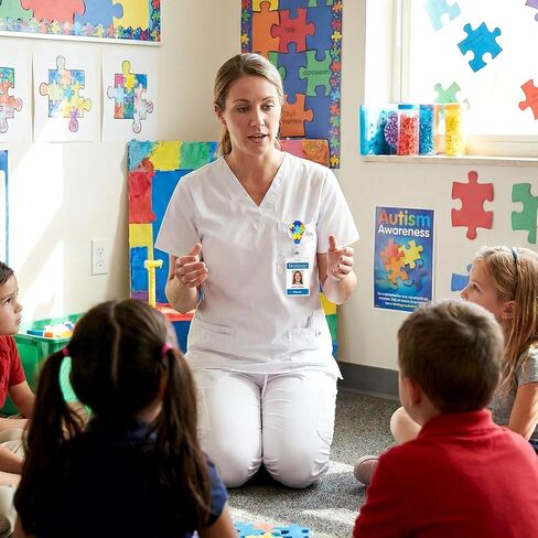 9 قطع بكرة شارة شهر الوعي بالتوحد، لغز لامع من الأكريليك قابل للسحب، مشبك شارة التمريض، قوس قزح Be Kind، بطاقة الهوية، حامل بطاقة الهوية، ملحقات مشبك التمساح المكتبي لطلاب الطبيب والممرضات in Kuwait