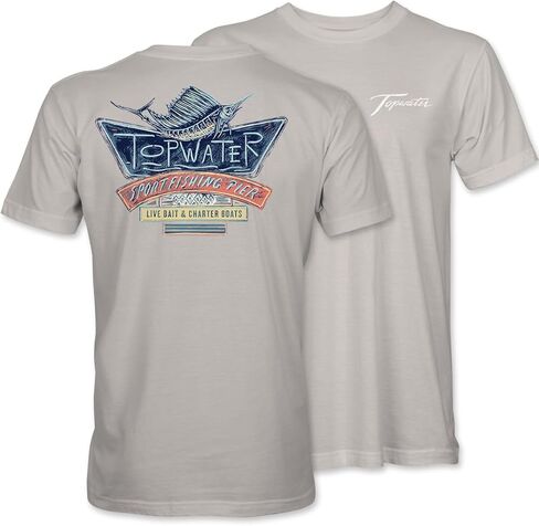 Topwater Sailfish - Sport Fishing Pier - Live Bait & Charter Boats - Adult T-Shirt in Saudi Arabia