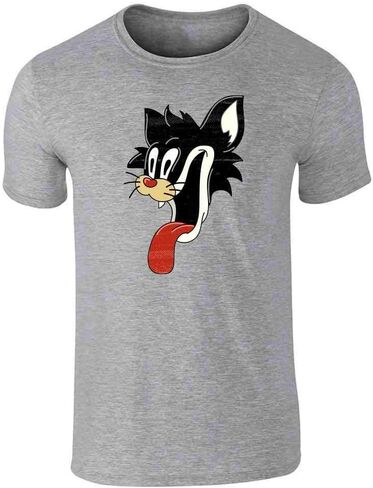 Pop Threads Cartoon Comic Cat Face Funny Retro Horror Graphic Tee T-Shirt for Men in Saudi Arabia