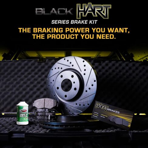 Hart Brakes Front and Rear Brakes and Rotors| Front and Rear Semi Metallic Brake Pads and Rotors Kit| Fits 2020-2021 Toyota Highlander in Kuwait