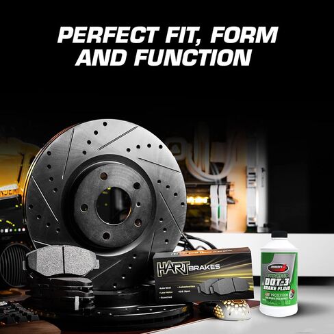 Hart Brakes Front and Rear Brakes and Rotors| Front and Rear Semi Metallic Brake Pads and Rotors Kit| Fits 2020-2021 Toyota Highlander in Kuwait