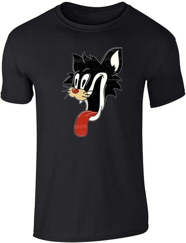 Pop Threads Cartoon Comic Cat Face Funny Retro Horror Graphic Tee T-Shirt for Men in Saudi Arabia