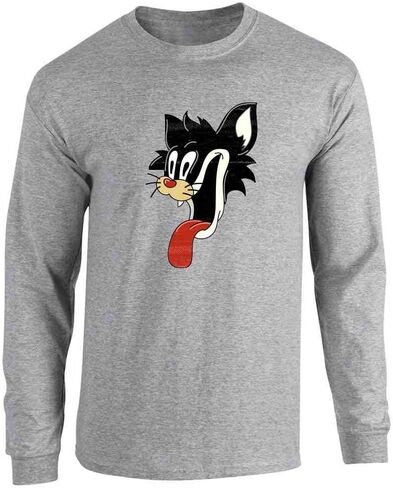 Pop Threads Cartoon Comic Cat Face Funny Retro Horror Graphic Tee T-Shirt for Men in Saudi Arabia