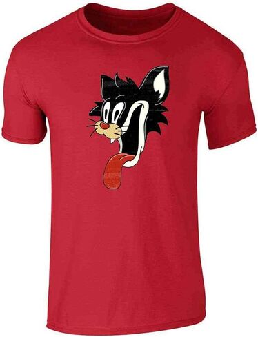 Pop Threads Cartoon Comic Cat Face Funny Retro Horror Graphic Tee T-Shirt for Men in Saudi Arabia