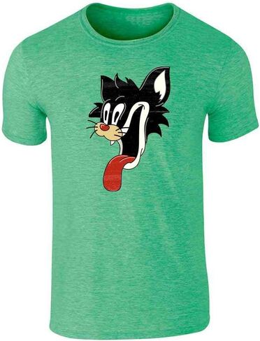 Pop Threads Cartoon Comic Cat Face Funny Retro Horror Graphic Tee T-Shirt for Men in Saudi Arabia