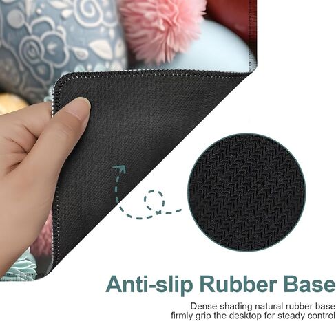 Easter Bunny Gaming Mouse Pad 31.5"x11.8" Large Extended Pad Desk Mat Anti-Slip Rubber Base & Durable Stitched Edges for Gamers Smooth Mouse Pad Writing Surface for Desk Office/Home in Saudi Arabia